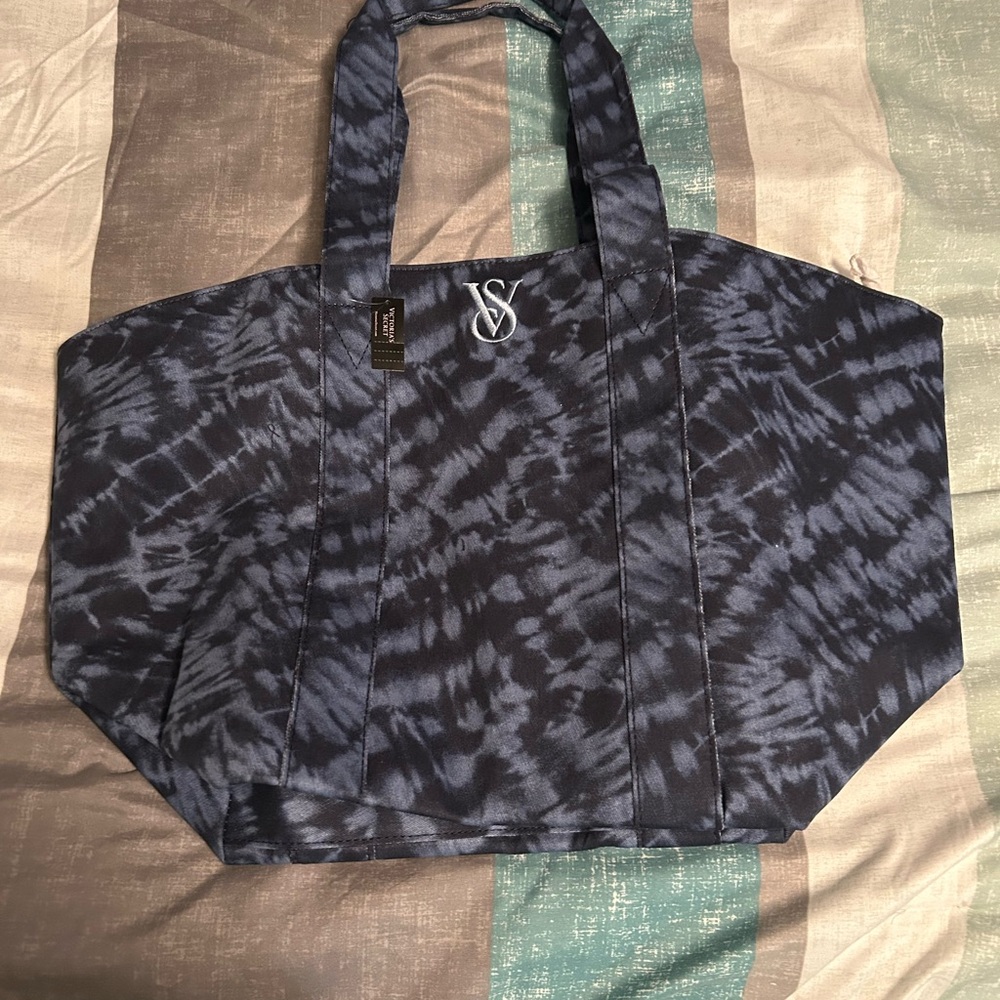 Victoria's Secret Navy Blue Tie-Dye Tote Bag